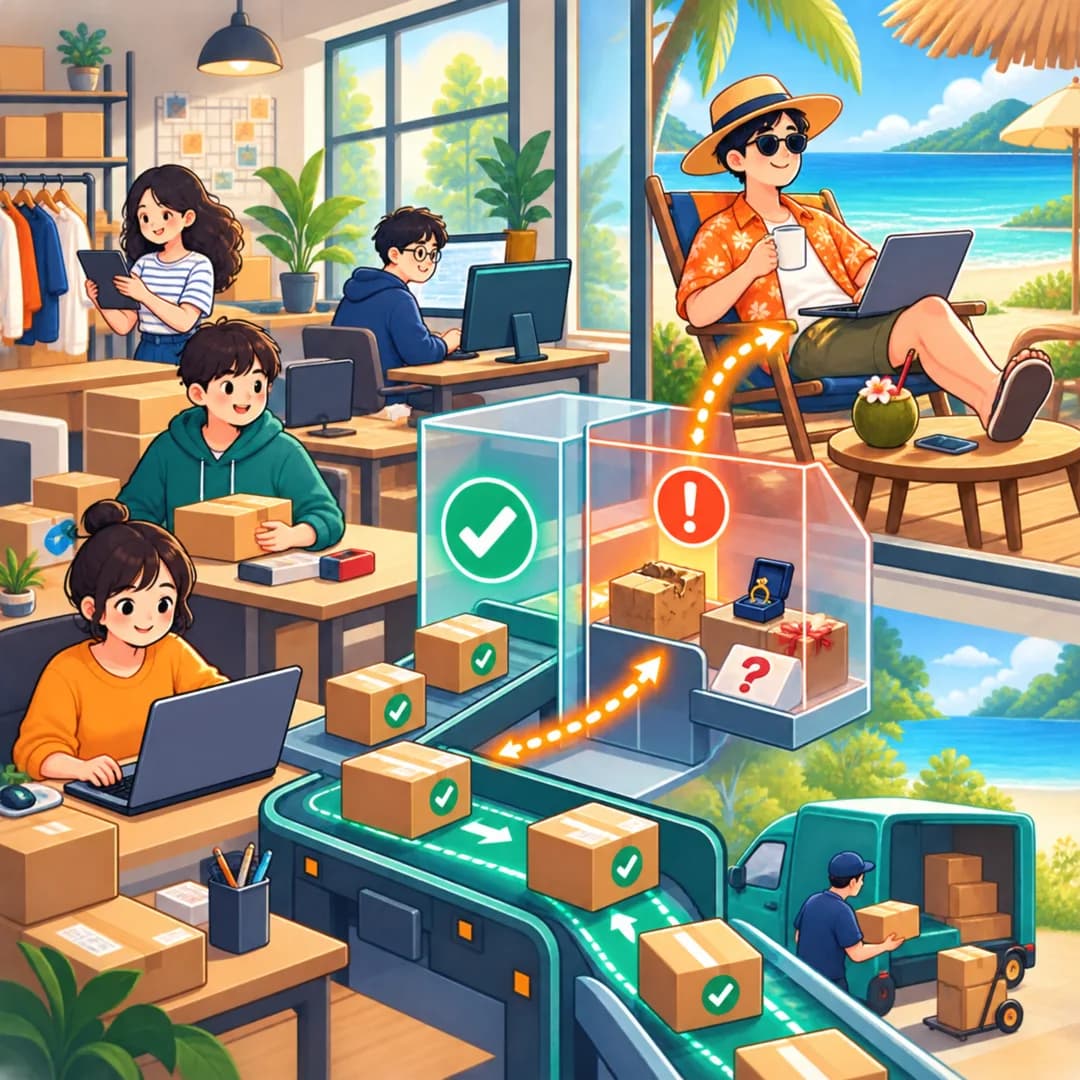 Đội shop giữ việc thường chạy và chuyển ngoại lệ cho chủ shop đang ở xa