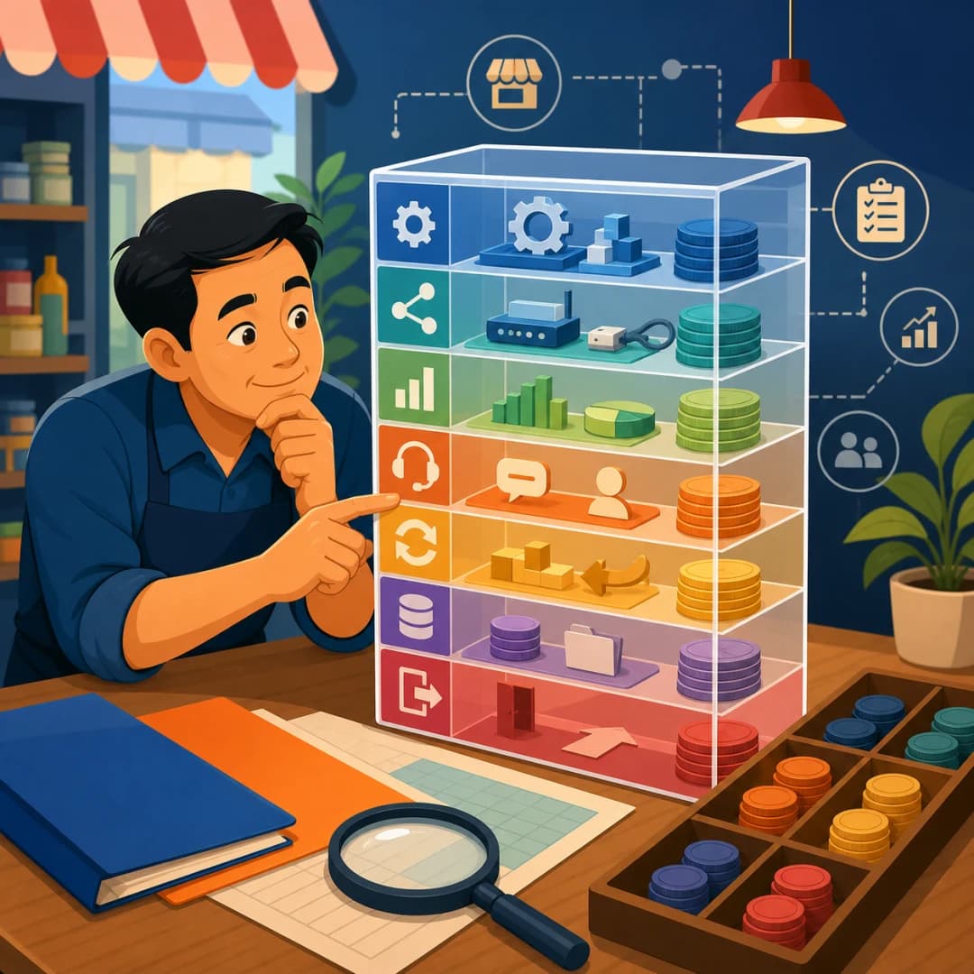 Chủ shop soi các ngăn chi phí trong hai hồ sơ báo giá trước khi so sánh