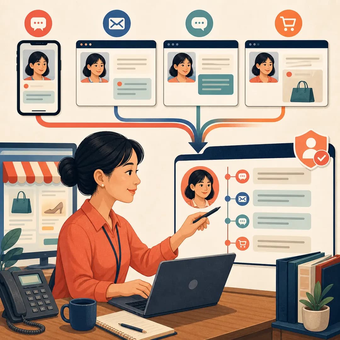 Nhân viên gom nhiều cửa sổ tin nhắn của cùng một khách vào một dòng thời gian