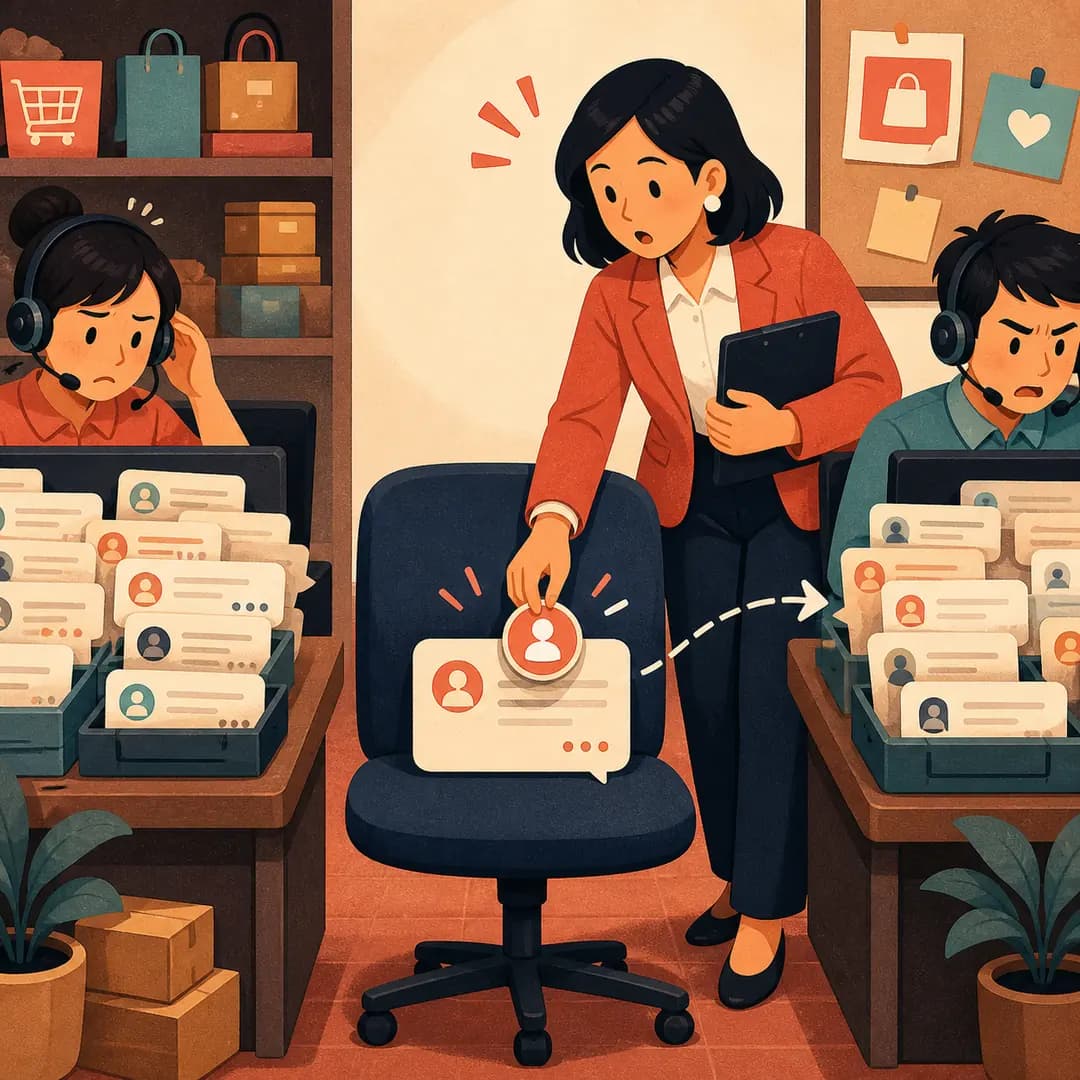 Quản lý phát hiện thẻ hội thoại nằm trên ghế trống giữa hai bàn trực