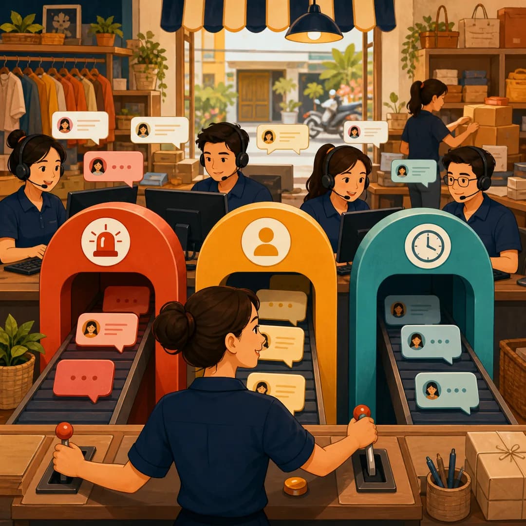 Trưởng nhóm điều phối ba làn công việc cho người chính, người dự phòng và người duyệt