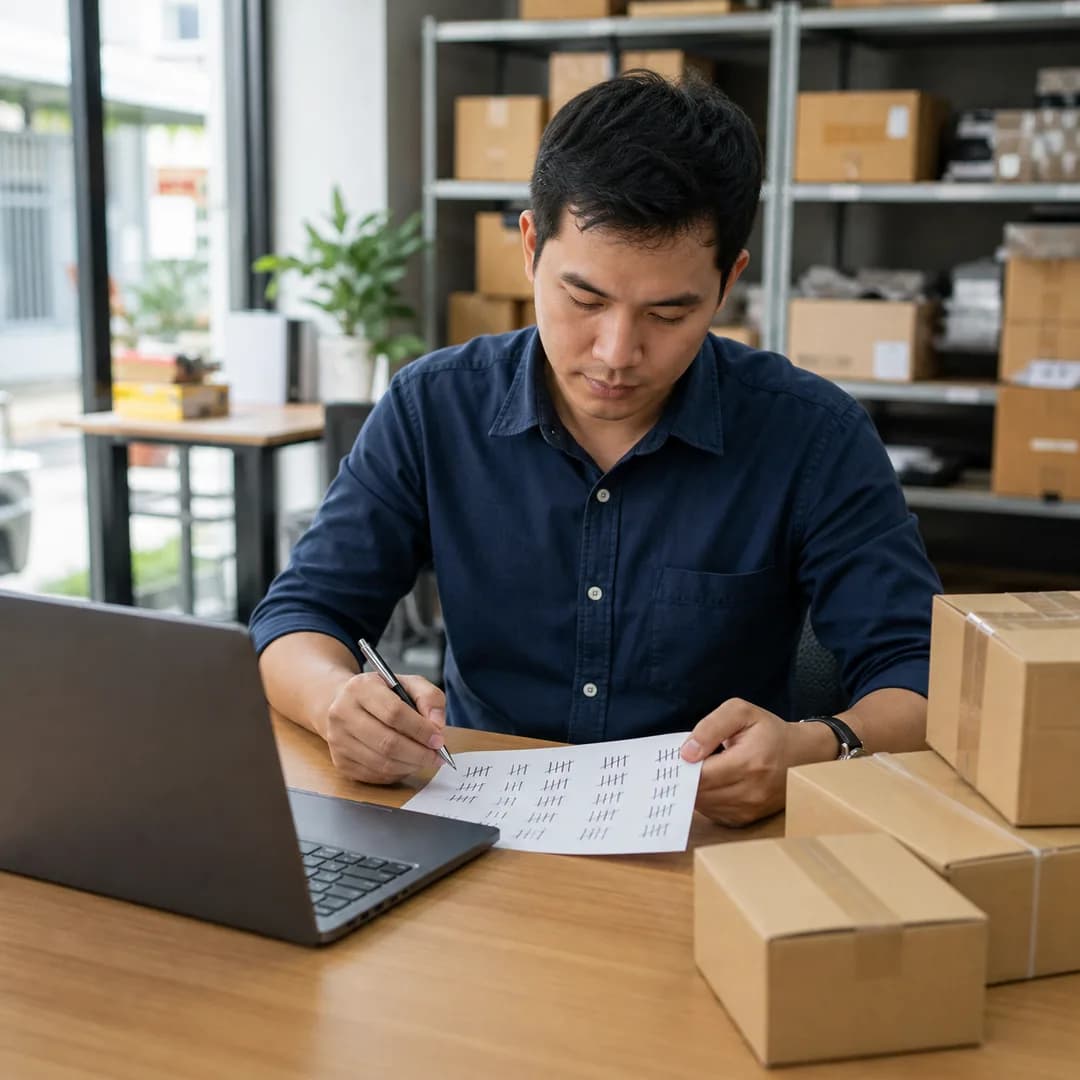 Quản lý shop Việt Nam ghi thời gian duyệt, sửa lỗi và vận hành vào bảng chi phí