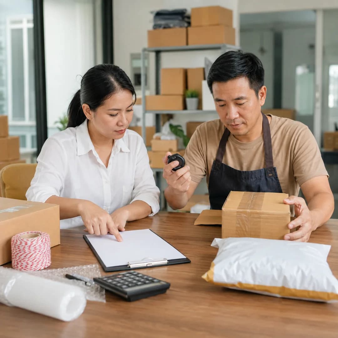 Quản lý shop Việt Nam đối chiếu bảng thời gian xử lý và các đơn đã hoàn tất đúng chuẩn