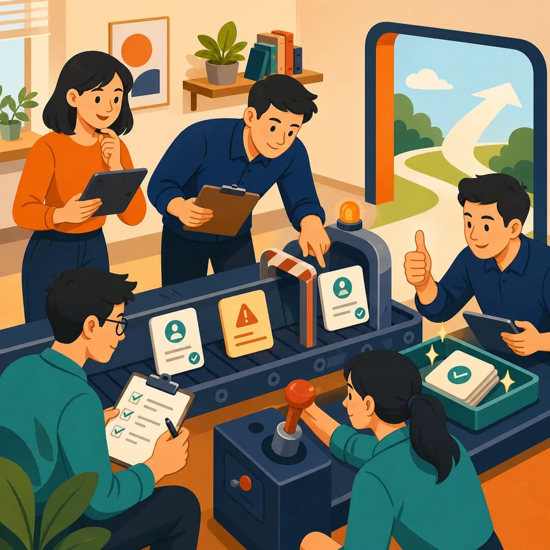 Đội ngũ thử một băng chuyền nhỏ có thẻ mẫu, cổng ngoại lệ, cần dừng và khay kiểm tra