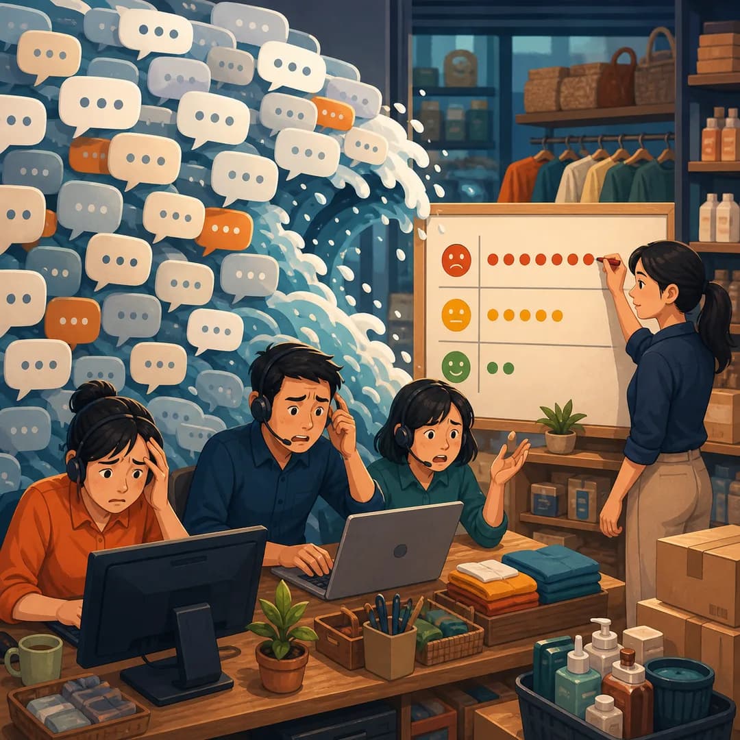 Đội chăm sóc khách hàng nhỏ đứng trước làn sóng tin nhắn giống nhau