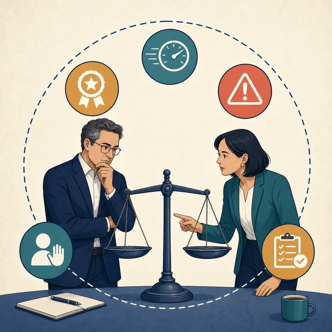 CEO và giám đốc kinh doanh cân bằng tốc độ, chất lượng, lỗi, lần con người can thiệp và việc hoàn tất trong vòng thử nghiệm nhỏ