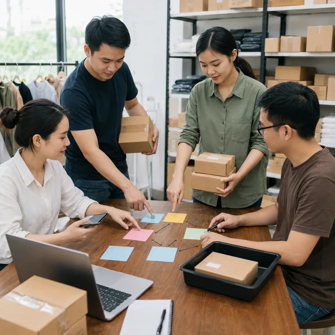 Chủ shop Việt Nam cùng nhân viên nối các luồng đơn hàng trên nhiều kênh